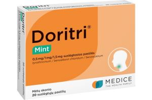 Doritri Mint 1 mg/1,5 mg/0,5 mg pakuotė