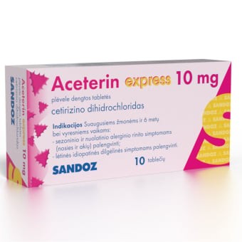 Aceterin 10 mg pakuotė