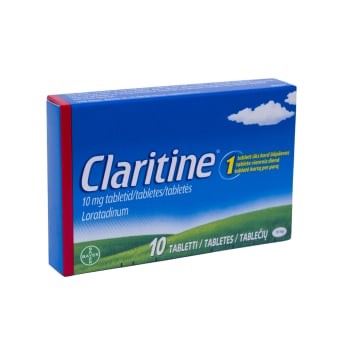 Claritine 10 mg pakuotė
