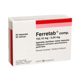 Ferretab comp. 152,1 mg/0,5 mg pakuotė