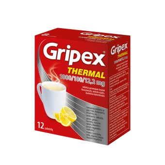 Gripex Thermal 1000 mg/100 mg/12,2 mg pakuotė