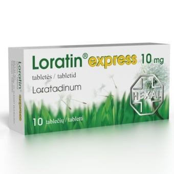 Loratin 10 mg pakuotė