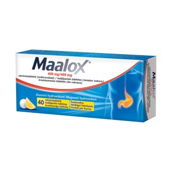 Maalox (be cukraus) 400 mg/400 mg pakuotė