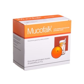 Mucofalk apelsinų skonio 3,25 g pakuotė
