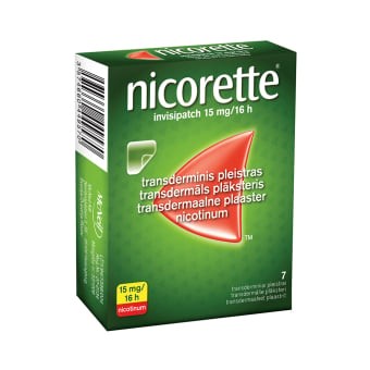nicorette invisipatch 15 mg/16 h pakuotė
