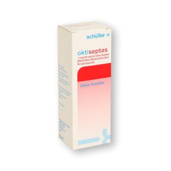 oktiseptas 1 mg/20 mg/ml pakuotė
