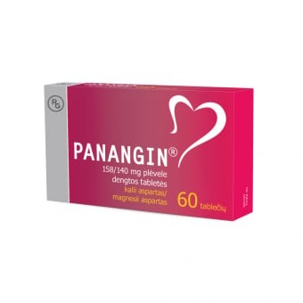 PANANGIN 158 mg/140 mg pakuotė