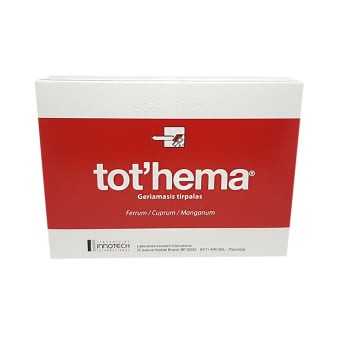 tot'hema 50 mg/1,33 mg/0,7 mg/10 ml pakuotė