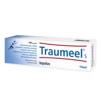 Traumeel S 1,5 g/0,45 g/0,45 g/0,15 g/0,15 g/0,15 g/0,1 g/0,1 g/0,09 g/0,09 g/0,05 g/0,05 g/0,04 g/0,025 g/100 g pakuotė