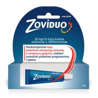 ZoviDuo 50 mg/10 mg/g pakuotė