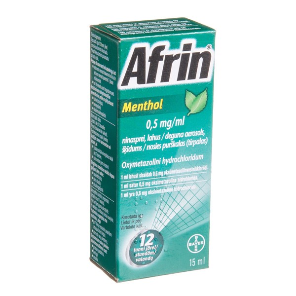 Afrin 0,5 mg/ml pakuotė