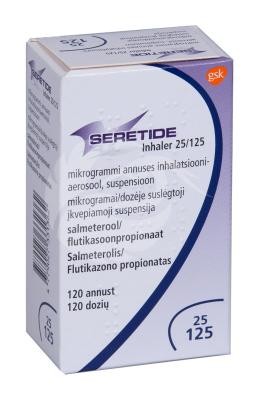 Seretide Inhaler 25 µg/125 µg/dozėje