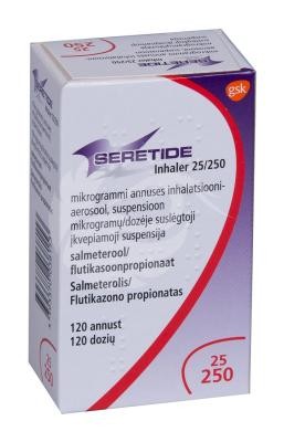 Seretide Inhaler 25 µg/250 µg/dozėje