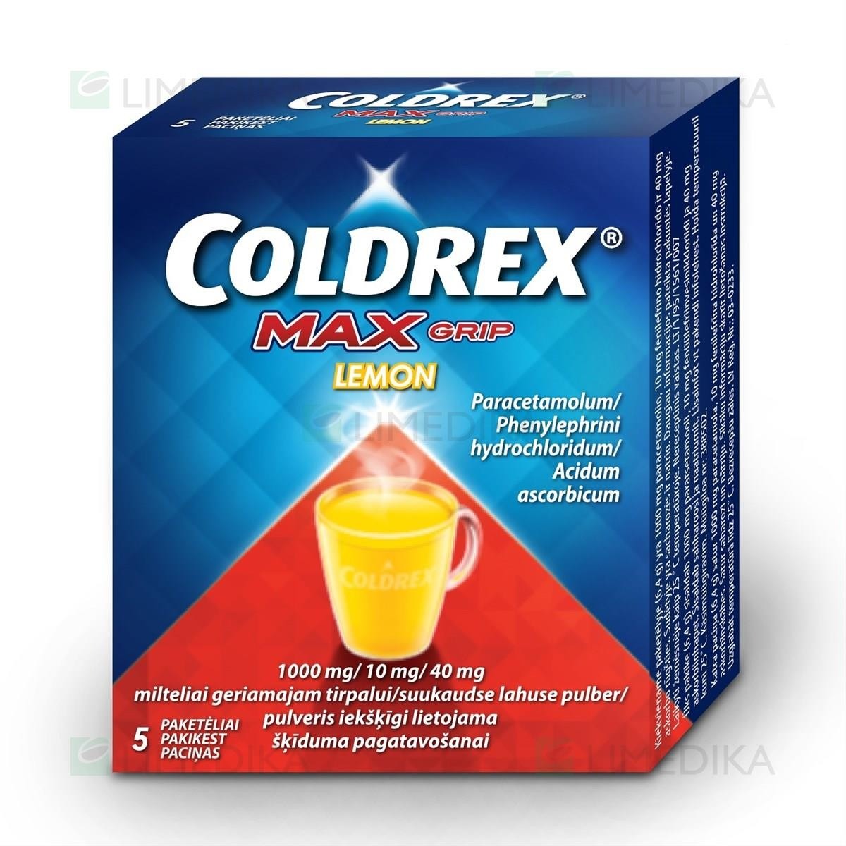 COLDREX MAXGRIP LEMON 1000 mg/10 mg/40 mg
