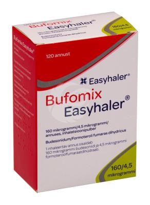 Bufomix Easyhaler 160 µg/4,5 µg/dozėje