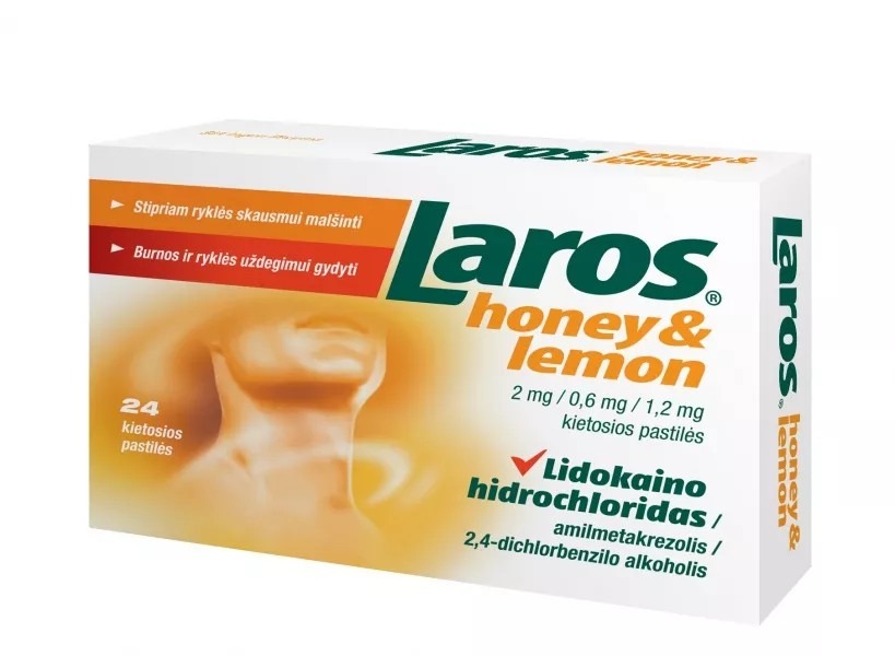 Laros honey & lemon 2 mg/0,6 mg/1,2 mg
