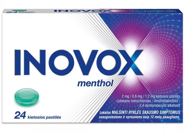 Inovox menthol 2 mg/0,6 mg/1,2 mg