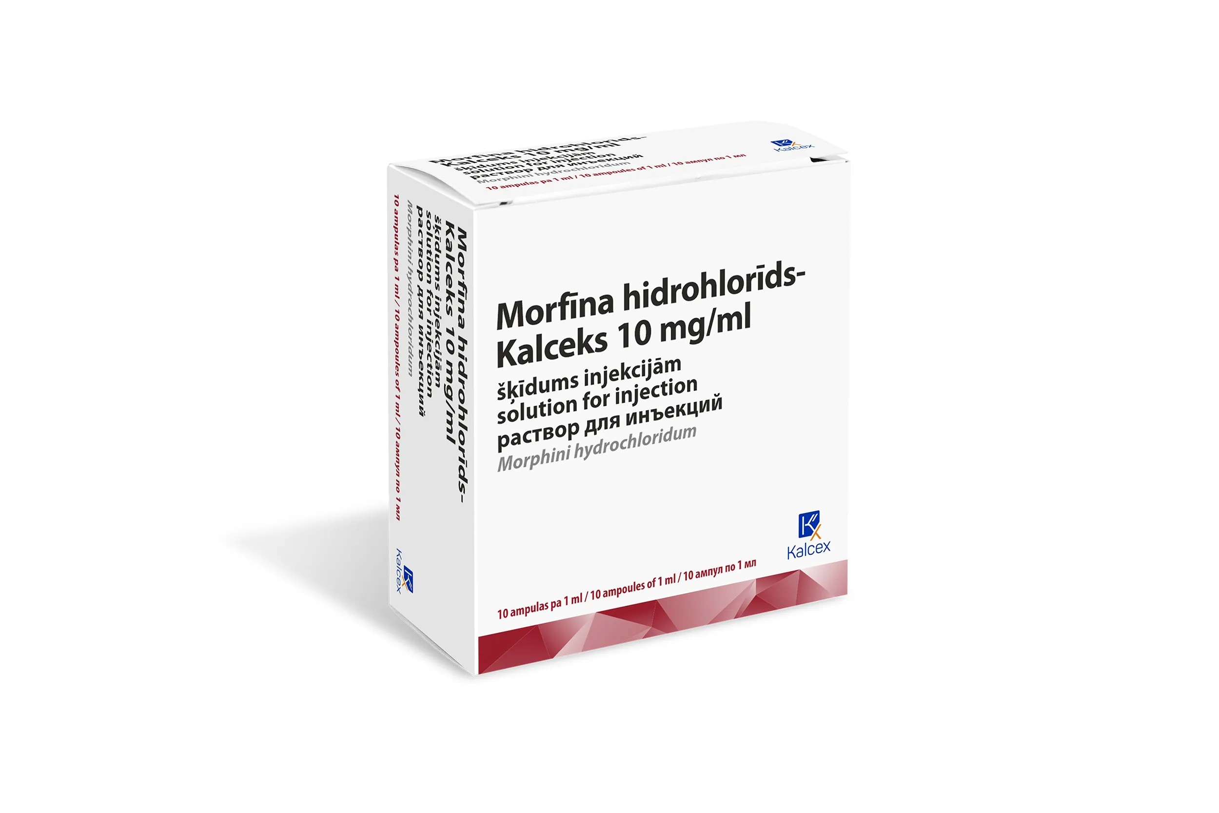 Morphine hydrochloride Kalceks 10 mg/ml pakuotė