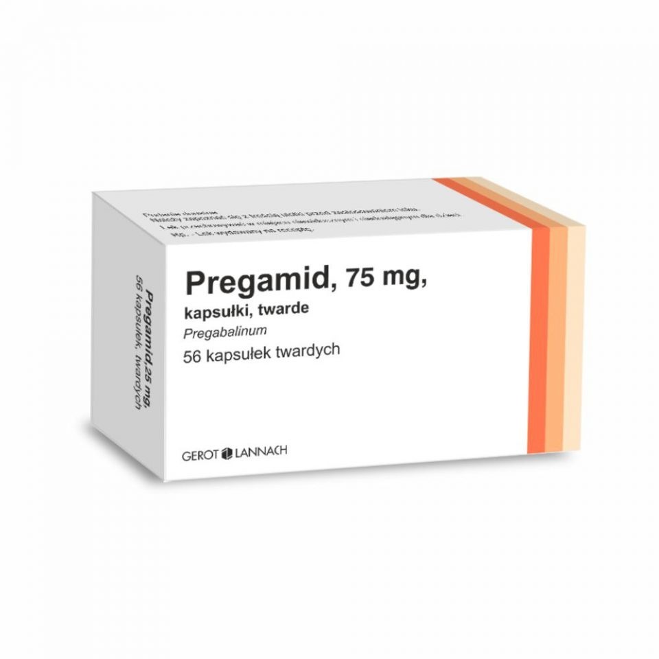 Pregamid 75 mg pakuotė