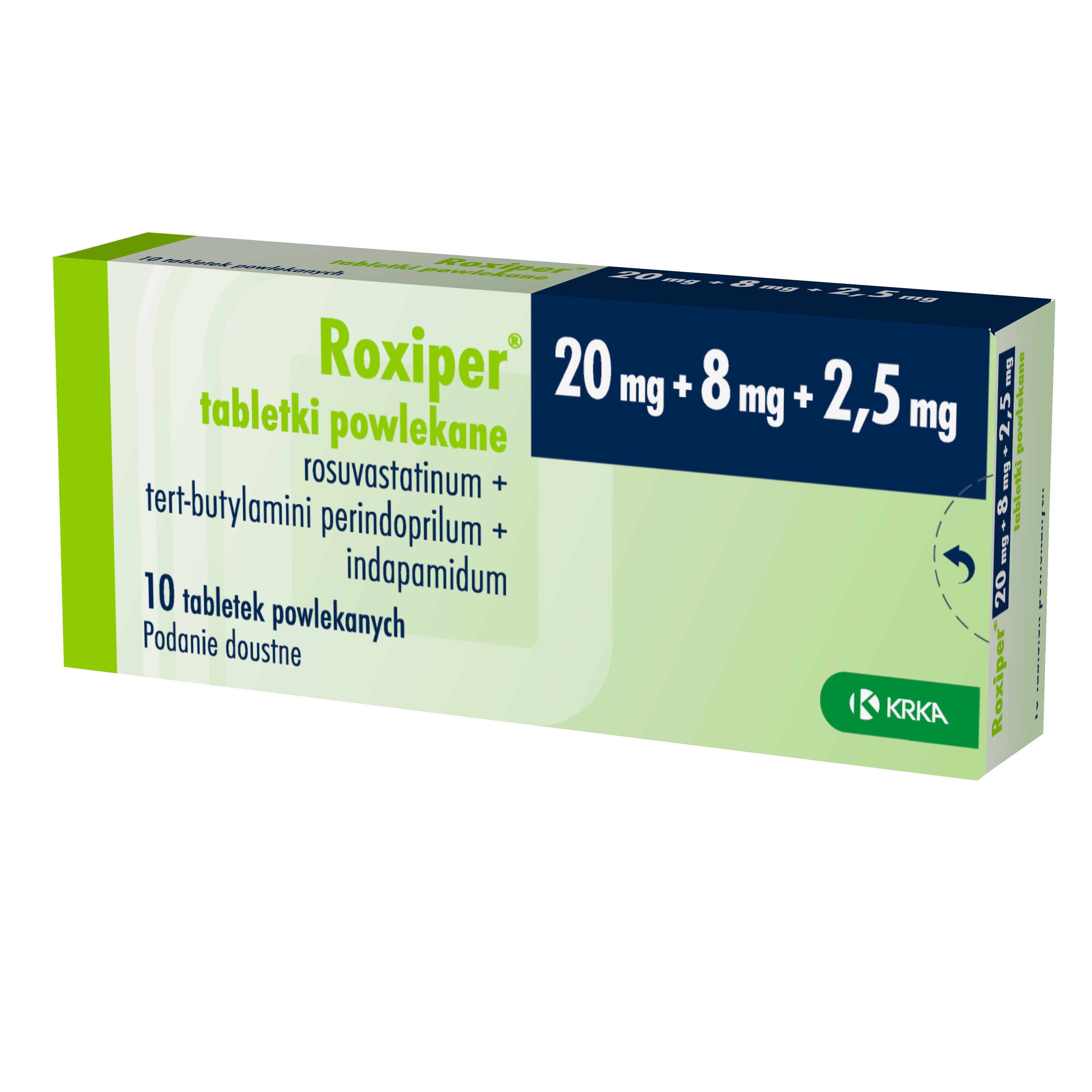 Roxiper 20 mg/8 mg/2,5 mg pakuotė
