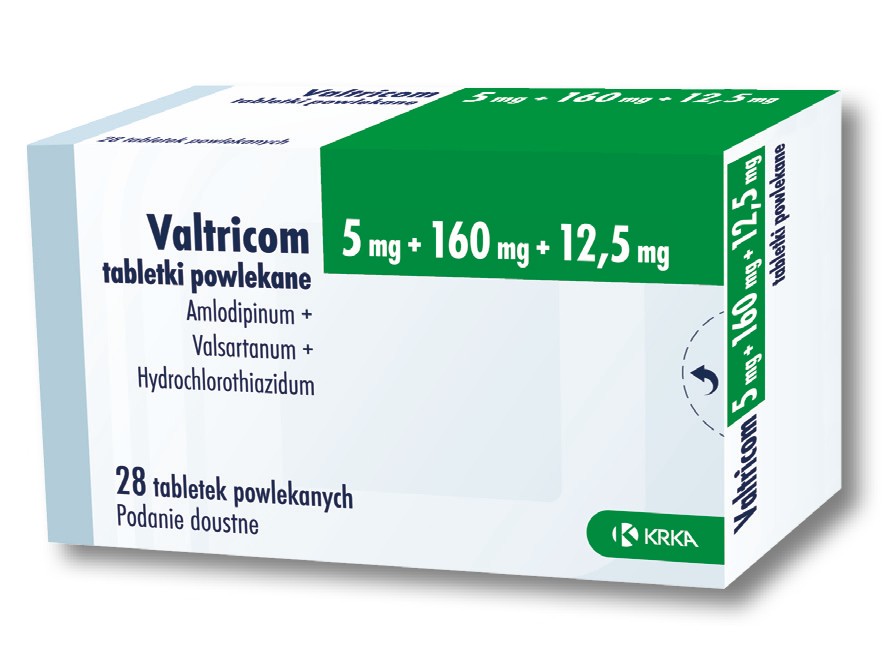 Valtricom 5 mg/160 mg/12,5 mg pakuotė