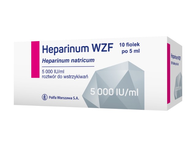 Heparinum WZF 5000 TV/ml pakuotė