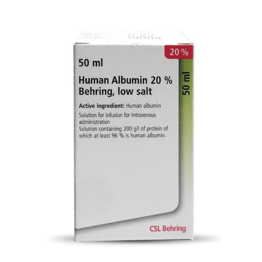 Human Albumin CSL Behring 200 g/l pakuotė