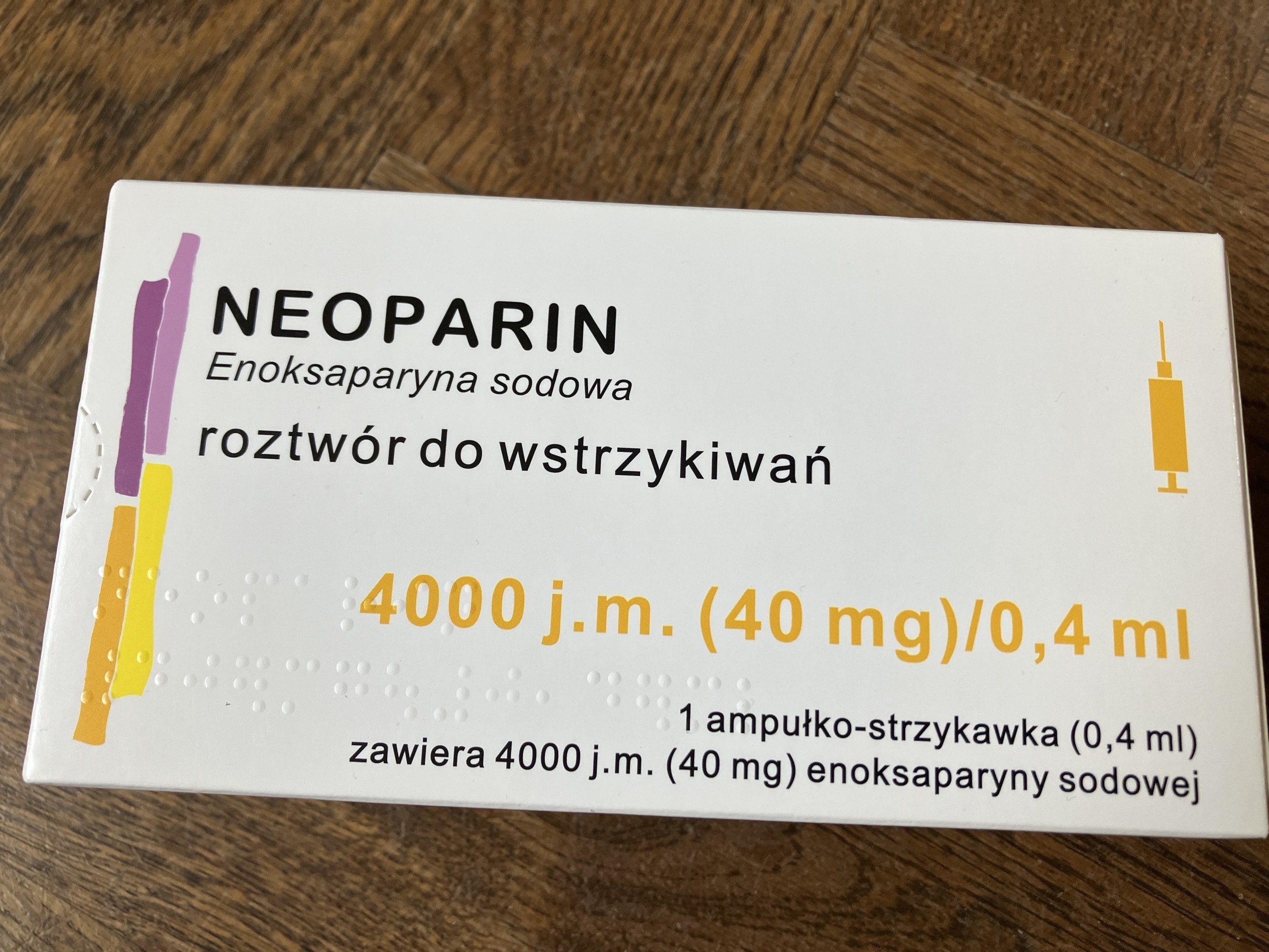 NEOPARIN 4000 TV (40 mg)/0,4 ml pakuotė