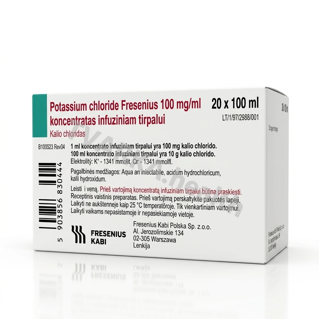 Potassium chloride Fresenius 100 mg/ml – pakuotės iliustracija