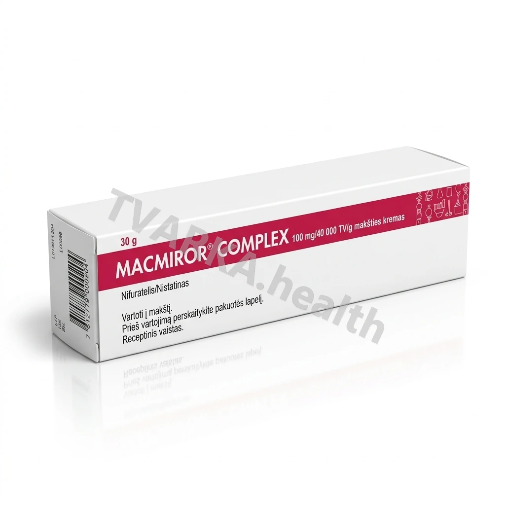 MACMIROR COMPLEX 100 mg/40000 TV/g – pakuotės iliustracija