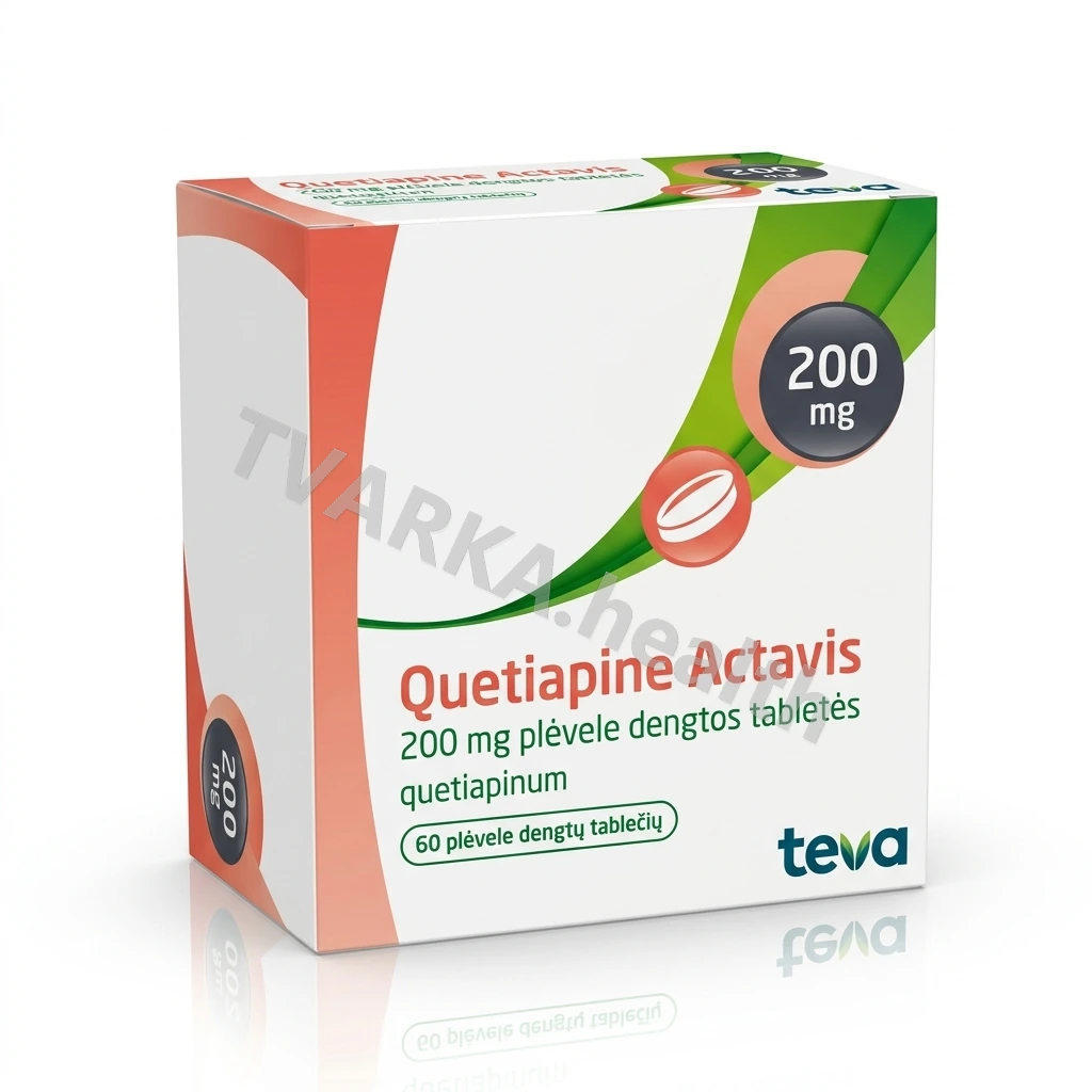 Quetiapine Actavis 200 mg – pakuotės iliustracija