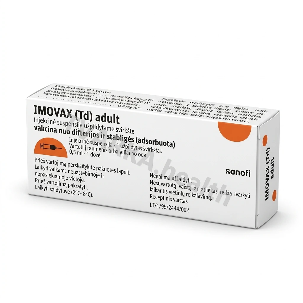IMOVAX (Td) adult >=2 TV/>=20 TV/dozėje – pakuotės iliustracija