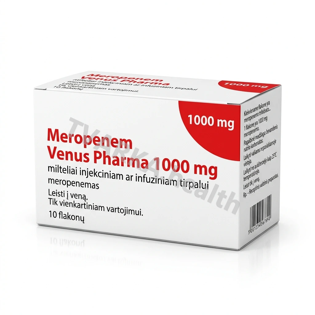 Meropenem Venus Pharma 1000 mg – pakuotės iliustracija