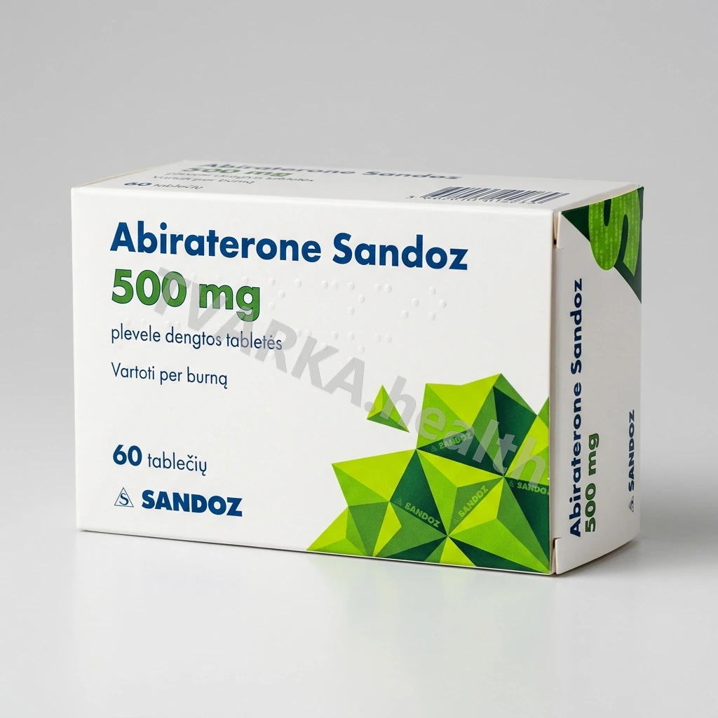 Abiraterone Sandoz 500 mg – pakuotės iliustracija