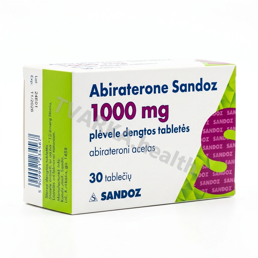 Abiraterone Sandoz 1000 mg – pakuotės iliustracija