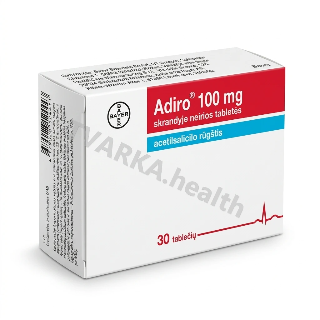 Adiro 100 mg – pakuotės iliustracija