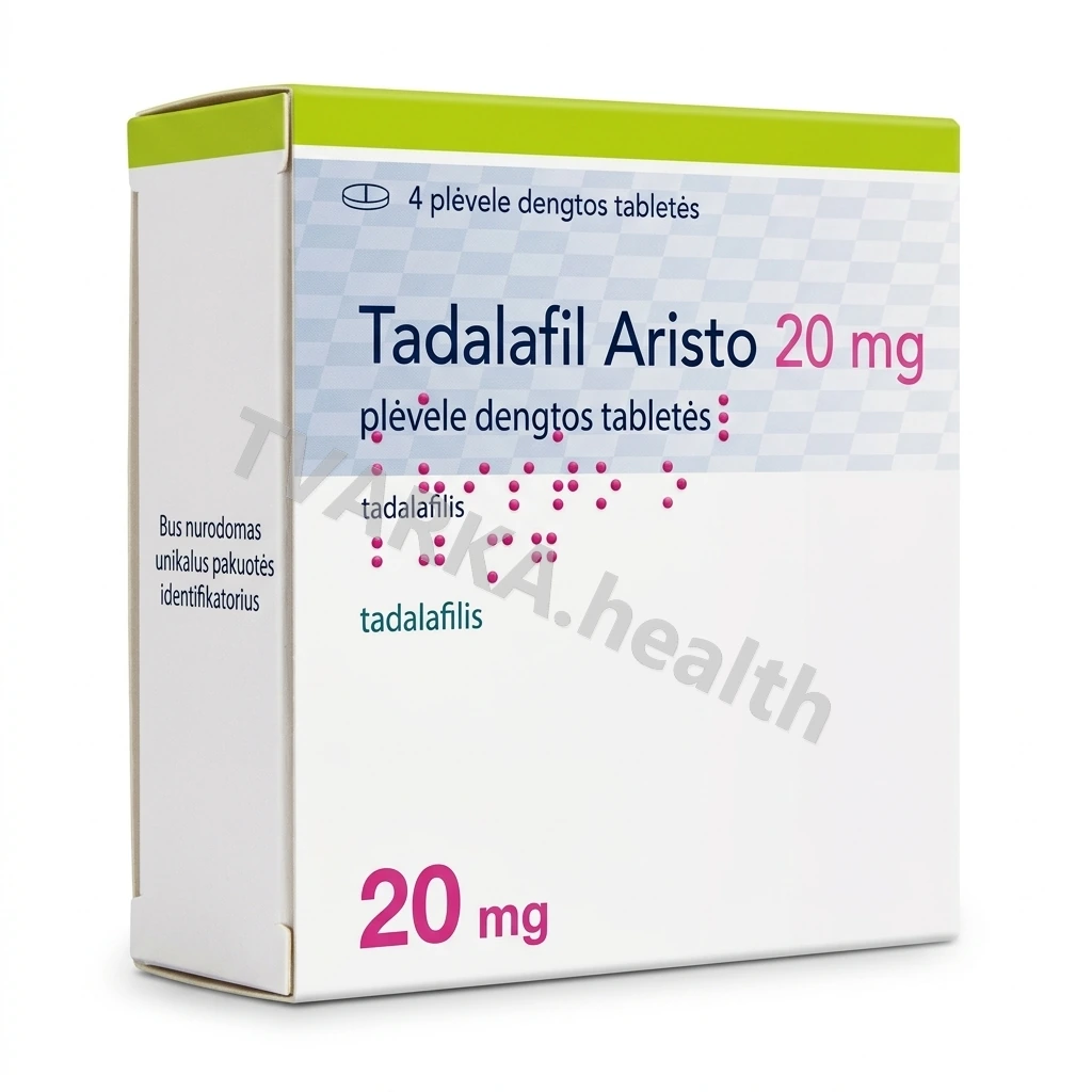 Tadalafil Aristo 20 mg – pakuotės iliustracija