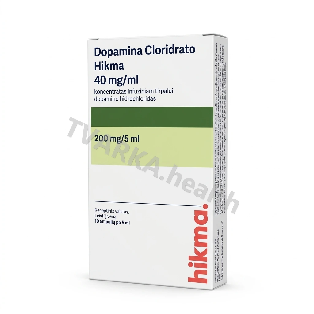 Dopamina Cloridrato Hikma 40 mg/ml – pakuotės iliustracija