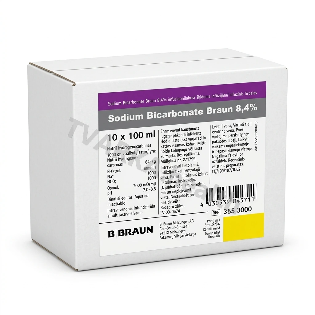 Sodium Bicarbonate Braun 84 g/1000 ml – pakuotės iliustracija